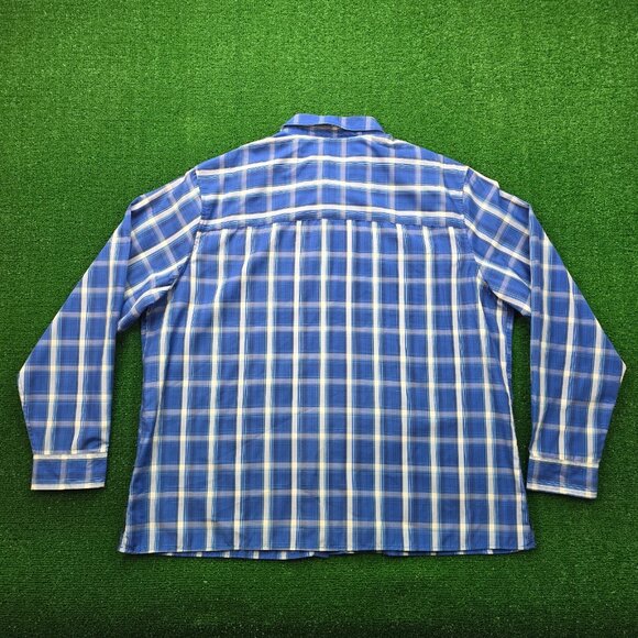 Ocean Coast Shirt Mens 2XL Blue Plaid Button Up Long Sleeve Western Classic Fit‎ - Picture 7 of 7
